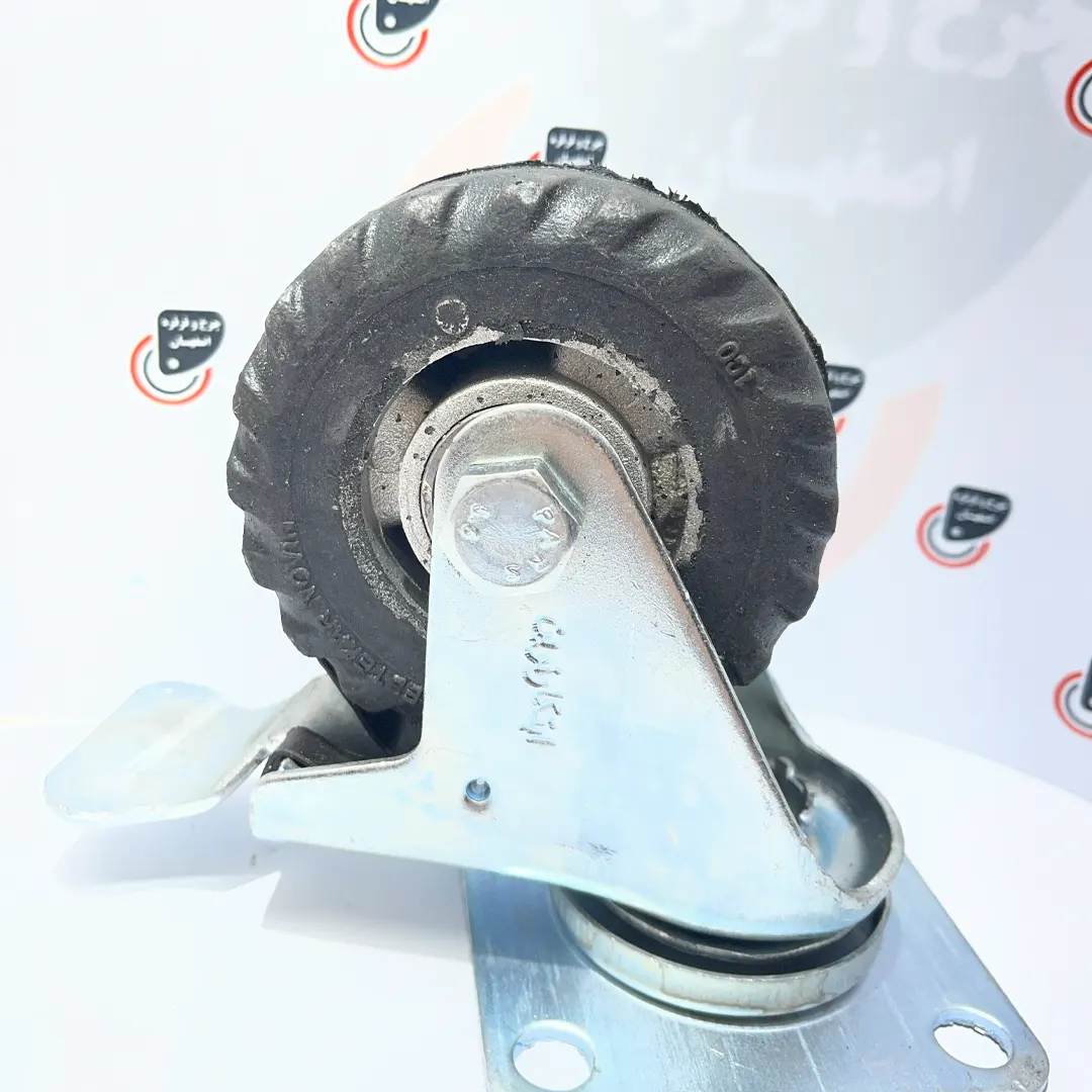 1 چرخ دایکاست لاستیکی گردان ترمزدار