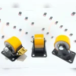 چرخ سنگین پلی اورتان زرد – ثابت، گردان و گردان ترمزدار