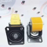 چرخ سنگین پلی اورتان زرد – ثابت، گردان و گردان ترمزدار - تصویر 2