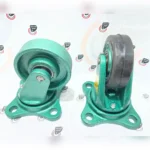 چرخ چدن سبک روتراش لاستیکی ثابت و گردان - تصویر 2