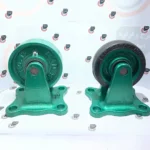چرخ چدن سنگین لاستیکی - روتراش - تفلون ثابت - تصویر 2