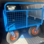 گاری حمل بار چهار چرخ آهنی کفی و سبد دار - تصویر 3