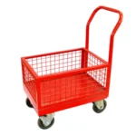 گاری حمل بار چهار چرخ آهنی کفی و سبد دار